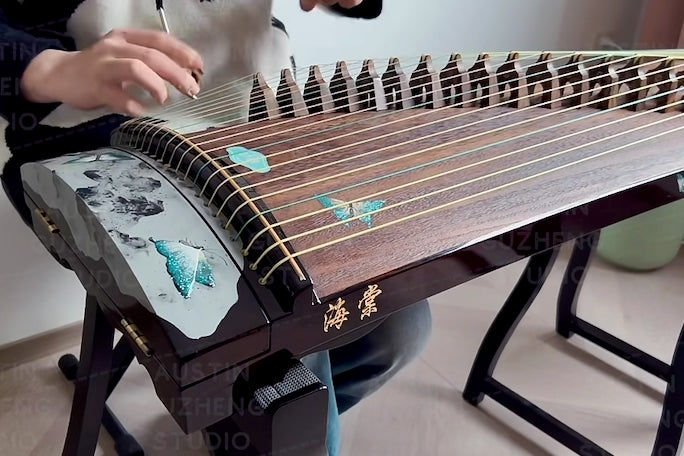 Haitang 53in Elite Indian Rosewood Carved Guzheng “Mo Die” at