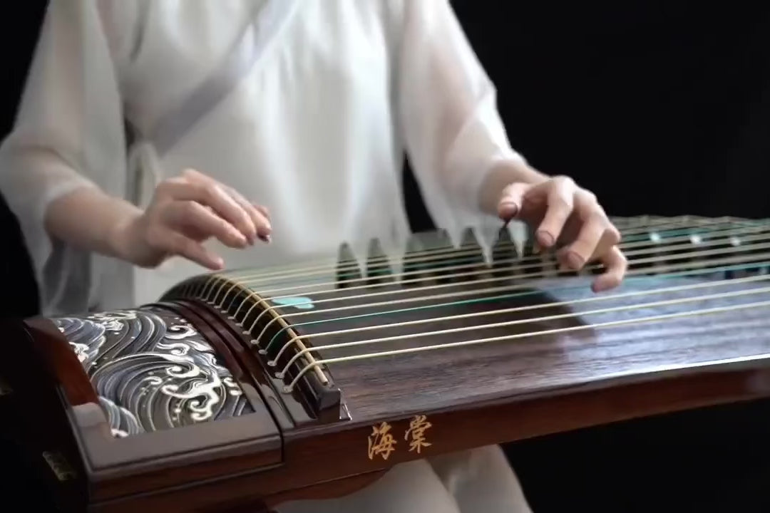 Haitang 64in Elite Indian Rosewood Guzheng “Guan Tao“ 海棠163cm钢琴烤漆阔叶黄檀古筝“观涛” | recommended premium guzheng | Guzheng World